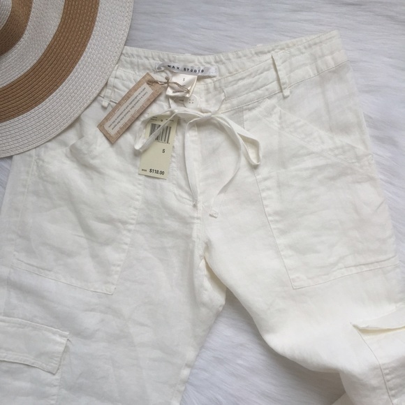 100% Linen Cargo Capris - Picture 4 of 5
